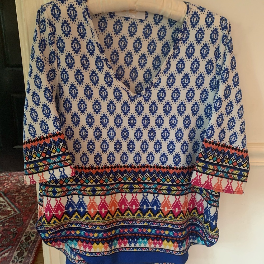 Colorful long top